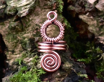 Copper Bohemian Dreadlock Accessory, Wrapped Oxidised Copper Dread Beads, Loc Jewelry, Boho Loc Beads