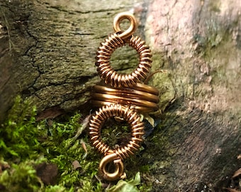 Perline dorate per dreadlock, accessorio per trecce in rame fatto a mano