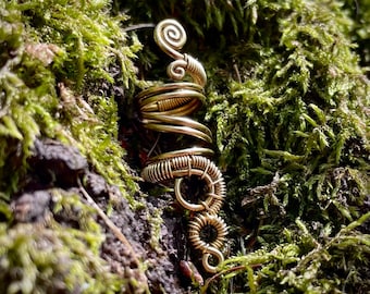 Accessorio per dreadlock in ottone fatto a mano, gioielli per capelli dorati