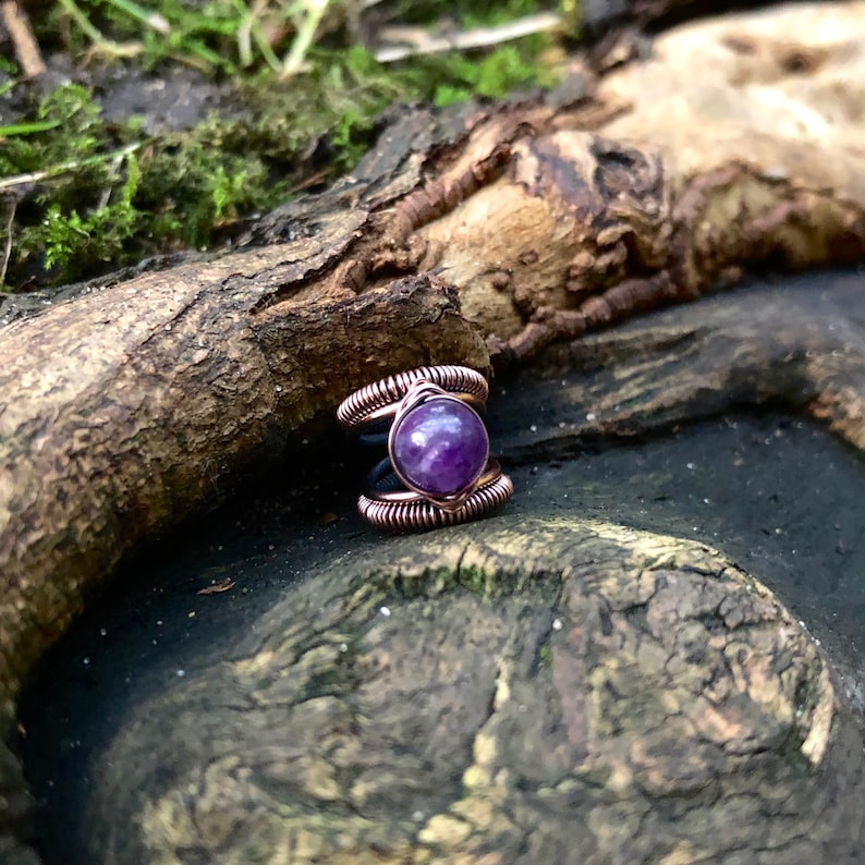 Crystal Dreadlock Bead Amethyst Crystal Hair Ring Angelite Loc Jewelry Pyrite,Jade,Black Onyx Crystal Healing Dreadlock Accessory