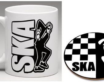 Ska Design 6 2 TONE SKA - Mug & Hardwood Coaster set