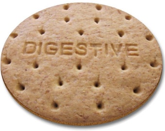 Coaster Digestive Biscuit Round Hardwood Drinks Coaster - Great novelty Gift