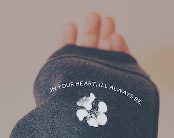Custom Pet Memorial Sweatshirt: Paw Print, Nose Print, Dog Ears