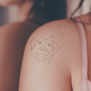Temporary Tattoo Sheet 8.5" x 11" Dog or Cat Full Pet Portrait Book Outline Temporary Tattoos Personalized Tats Memorial Dog Mom Tattoos
