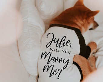 Will You Marry Me Personalized Proposal Engagement Wedding Marriage Fun Cute Dog Shirt 10 Sizes Dog Raglan or Tank Typography Etsy Canada