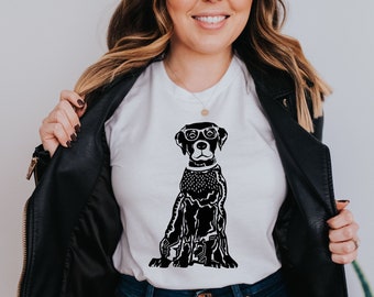 Pick a Dog Breed Dog In Glasses T-Shirt | Poodle Yorkie GSP GSD Corgi Unisex Graphic Typography Dog Lovers T-Shirts