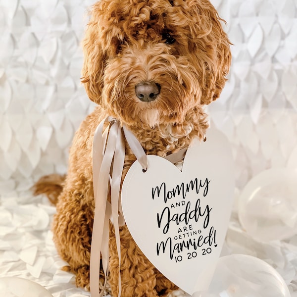 Maman et papa se marient ! Annonce de mariage Engagement Photo Shoot Special Occasion Dog Sign Dog Photo Prop Sign for Photo Shoot