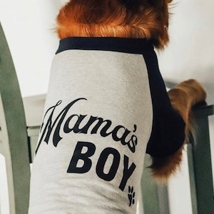 Custom Mama's Boy Daddy's Girl Shirt | 10 Sizes Dog Raglan or Tank | Typography Black & White Cute Custom
