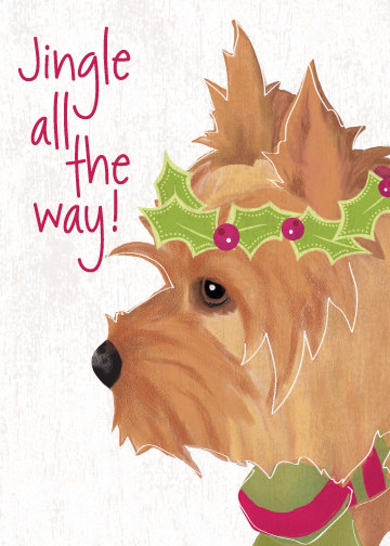 Yorkshire Terrier Yorkie Christmas Card Set Jingle All the Etsy