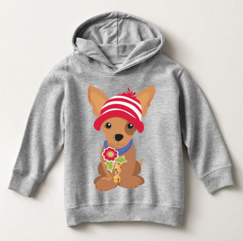 Christmas Holiday Chihuahua Wearing Hat Baby Sweater Dog Lover Festive Pick a Style Toddler OR Youth Sweatshirt or Hoodie