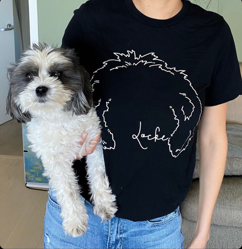 Custom Dog or Cat or Other Pet's Ears Outline Tattoo Inspired Tee Unisex Graphic Custom Dog Portrait Typography Dog Lovers T-Shirts Tee image 6