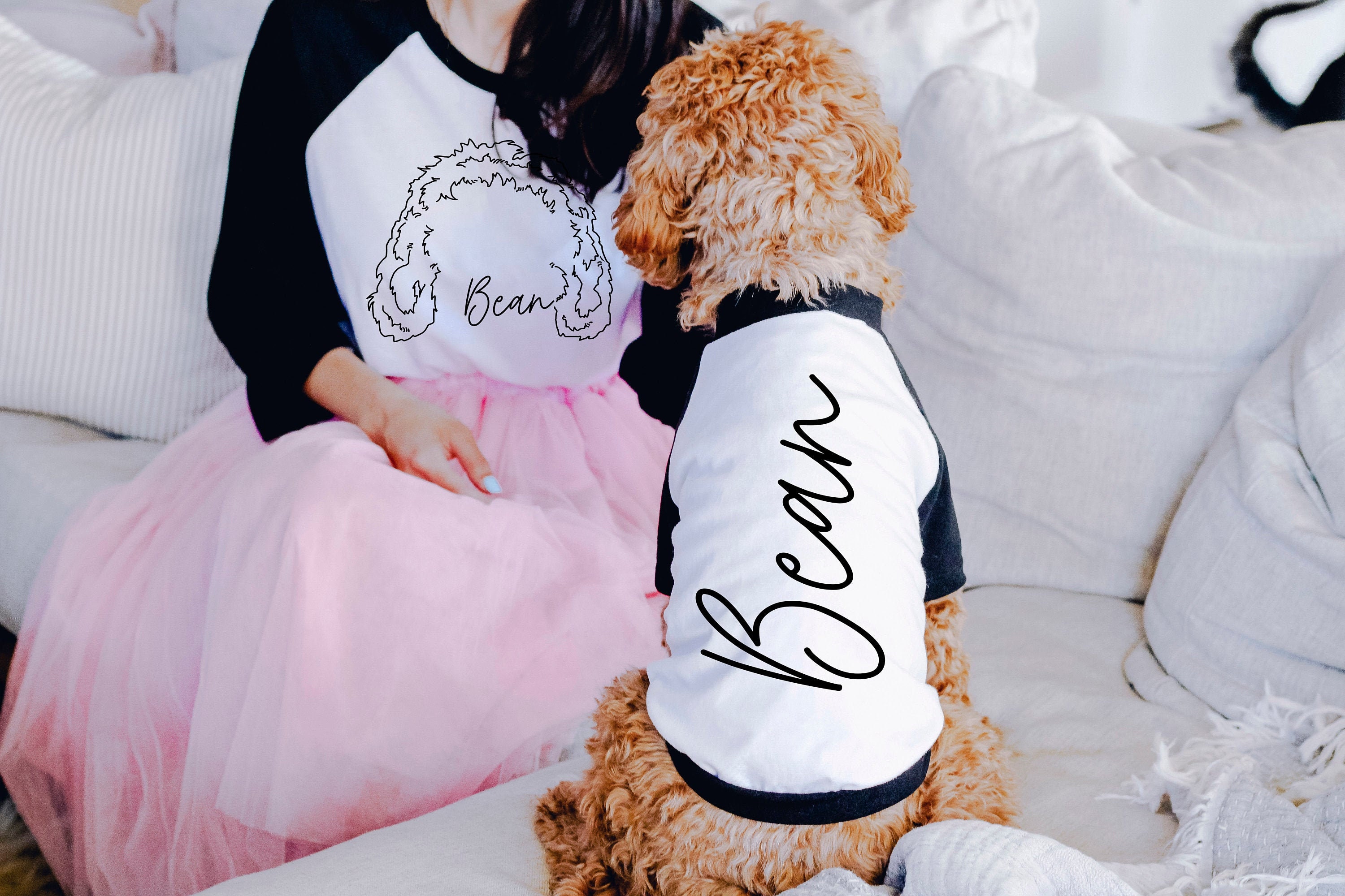 Custom Dog Ears Dog Name TShirt Set for Dog & Human Unisex Etsy