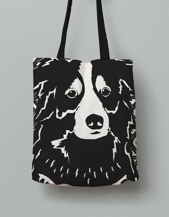 Australian Shepherd embroidered essential tote bag 18 COLORS