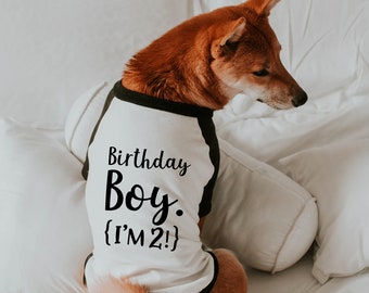 Birthday Boy or Girl Dog Shirt | 10 Sizes Dog Raglan or Tank | Typography Custom Baseball Tee for Dog's Birthday