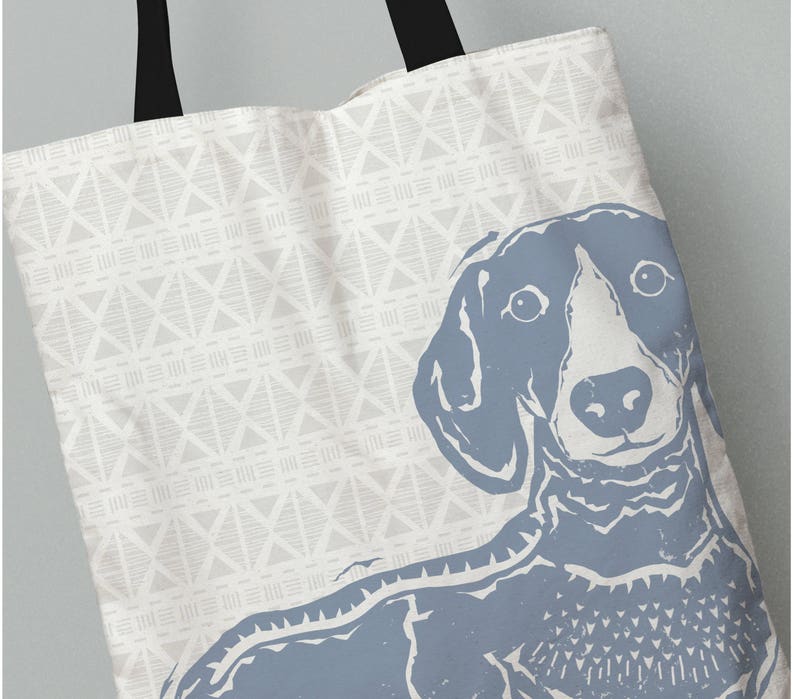 All Over Print Tote Bag Available in 3 Sizes and 7 Colors Dachshund Weiner Dog Sausage Dog Tote Bag NEW BREED!