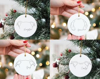 Custom Single or Set of Ceramic Festive Christmas Ornaments with Dog Ears Merry Barkmas Woofmas | Christmas Decor Decorations for Dog Lovers