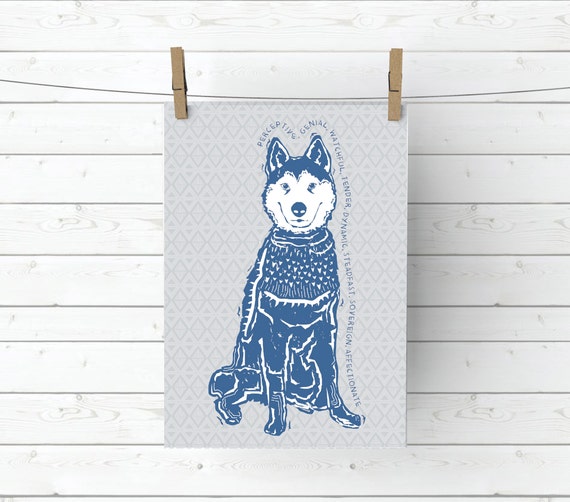 NEW BREED Siberian Husky Card Set Linocut Dog Note Cards Etsy