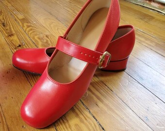 red mary jane shoes flats
