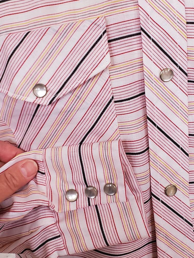 True Vintage Pearl Snaps STRIPED Western Shirt 70s/80s Etsy