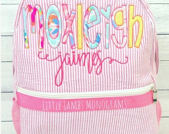 little girl monogrammed backpacks