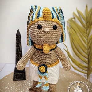 Pattern-King Tut Amigurumi Crochet Pattern, Halloween Crochet Pattern, Crochet Toy Pattern