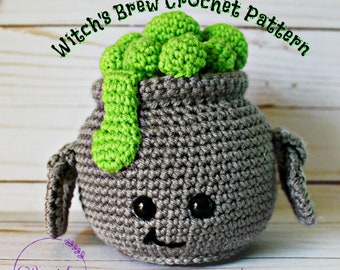 Witch's Brew Cauldron Crochet Pattern, Witch Cauldron Crochet Pattern, Witch Amigurumi Pattern, Halloween Crochet Pattern