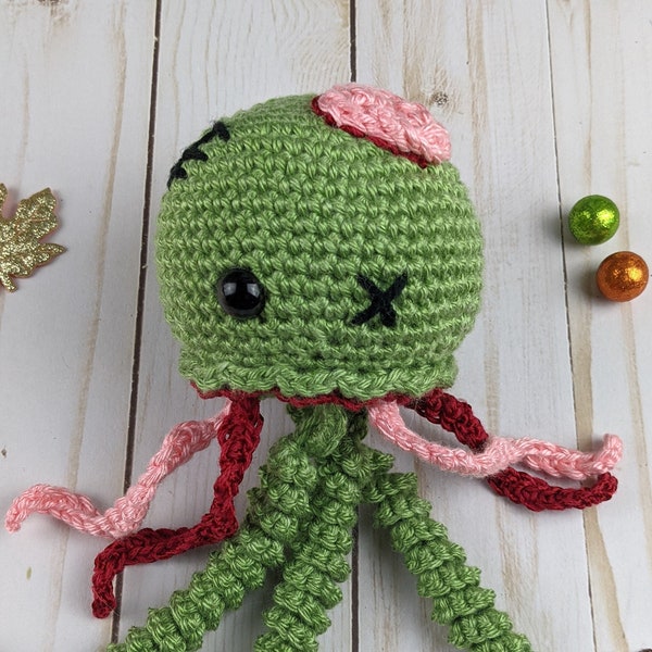 Zombie Jellyfish Crochet Pattern, Halloween Crochet Pattern, Zombie Crochet Pattern