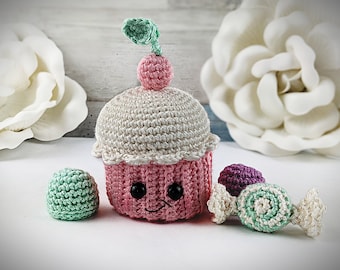 PATTERN**Sweetie Cupcake Crochet Pattern, Amigurumi Cupcake Pattern, Easy Crochet Pattern, Candy Crochet Pattern