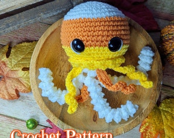 Candy Corn Jellyfish Crochet Pattern, Halloween Crochet Pattern, Fall Crochet Pattern