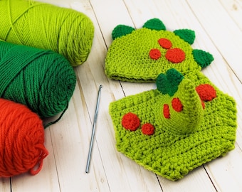 Crocheted Baby Dinosaur Outfit, Baby Dinosaur Costume, Dino Hat