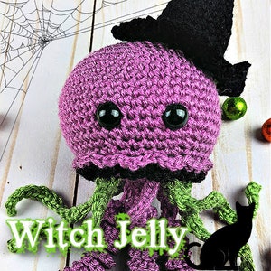 Witch Jellyfish Crochet Pattern, Halloween Crochet Pattern, Witch Crochet Pattern image 1