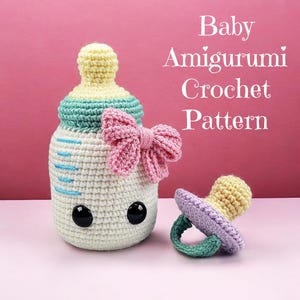 Amigurumi Baby Bottle Crochet Pattern - Binky Playset (PDF Pattern)