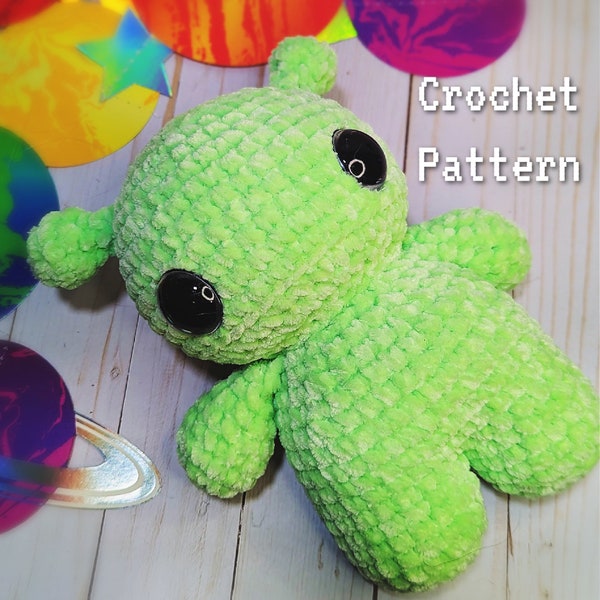 Padrão de Crochê Alienígena Espacial, Padrão Alienígena de Crochê, Alienígena Amigurumi, Tutorial de Crochê, Tutorial de Amigurumi
