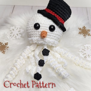 Snowman Jellyfish Crochet Pattern, Christmas Crochet Pattern,
