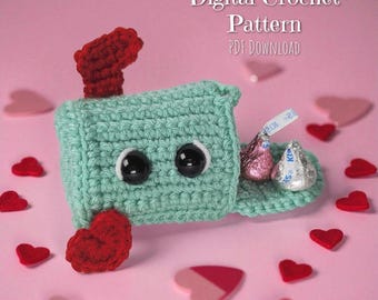 CROCHET PATTERN - Valentine's Day Mailbox Crochet Pattern - Valentine's Day Amigurumi Pattern