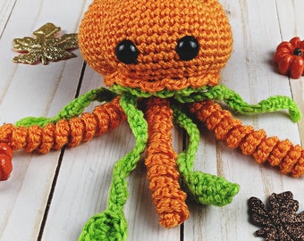 Pumpkin Jellyfish Crochet Pattern, Pumpkin Jelly, Halloween Crochet Pattern