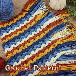 Autumn Sunrise Blanket Crochet Pattern, Crochet Afghan Pattern, Fall Crochet Pattern
