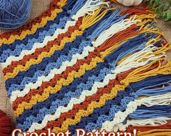 Autumn Sunrise Blanket Crochet Pattern, Crochet Afghan Pattern, Fall Crochet Pattern