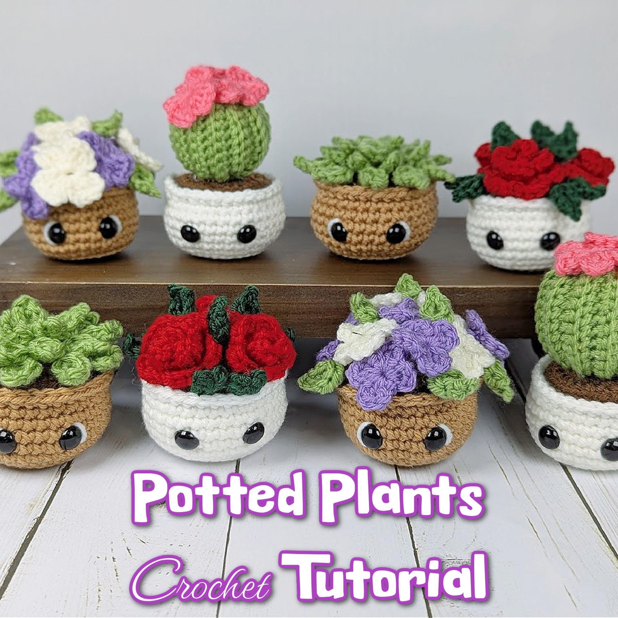 かぎ針編みの鉢植えの花 - Etsy 日本