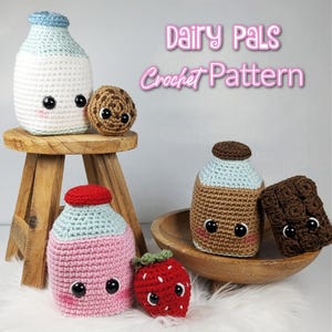 CROCHET PATTERN - Dairy Pals Milk Crochet Pattern - Food Amigurumi Pattern