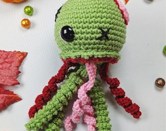 Zombie Jellyfish Crochet Pattern, Halloween Crochet Pattern, Zombie Crochet Pattern