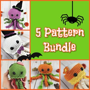 Halloween Spooky Jellyfish Crochet Pattern Bundle, Halloween Crochet Pattern