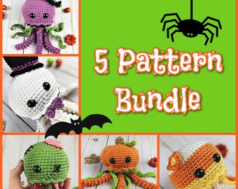 Halloween Spooky Jellyfish Crochet Pattern Bundle, Halloween Crochet Pattern