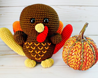 Timmy the Turkey Crochet Pattern, Thanksgiving Crochet Pattern, Fall Crochet Pattern, Amigurumi Turkey Pattern, Amigurumi Pattern