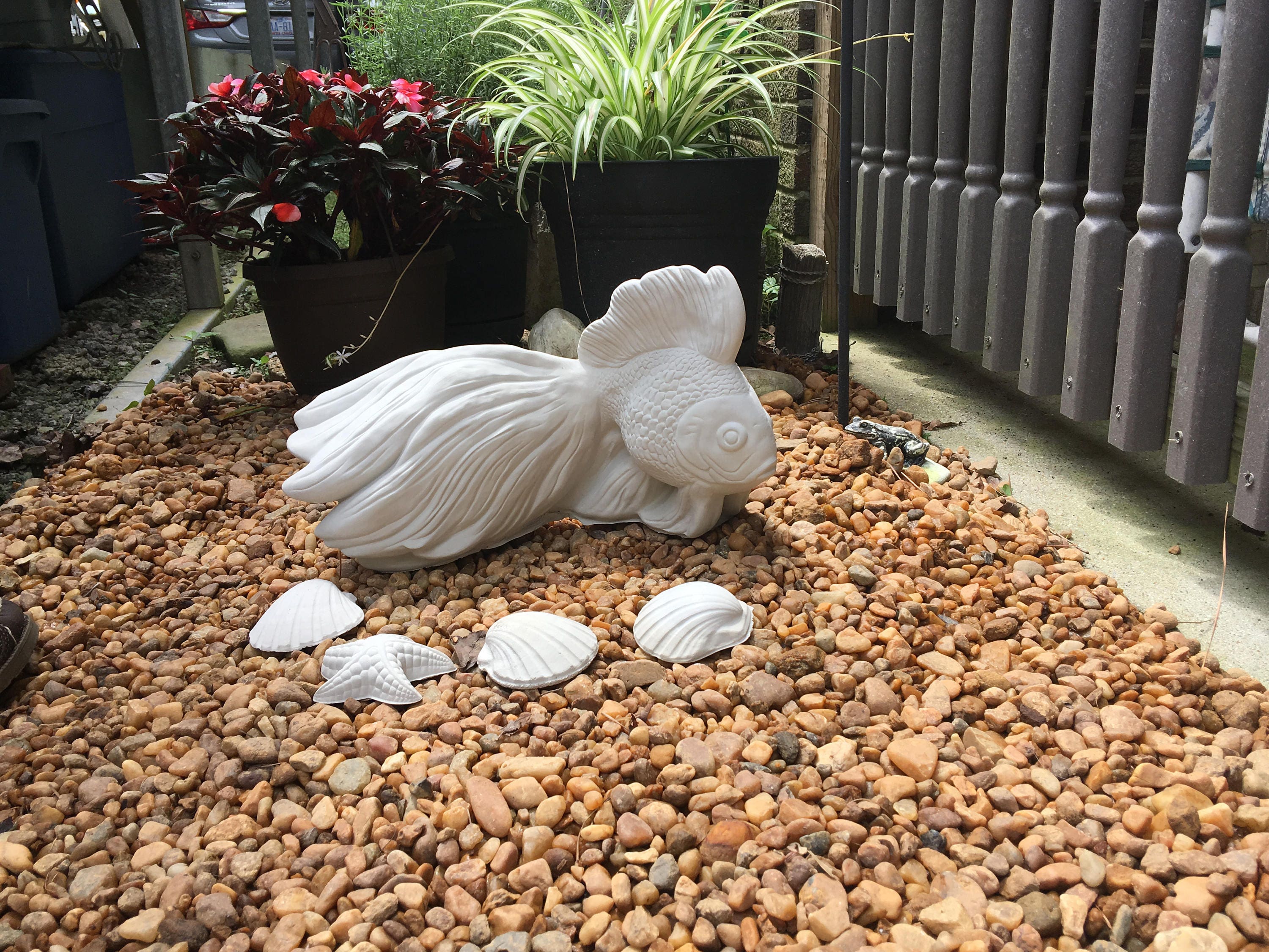 Concrete Cement Fish Statue Lawn and Garden Decor Etsy