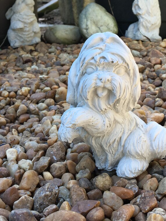 Cement Concrete Sitting Shih Tzu Dog Statue