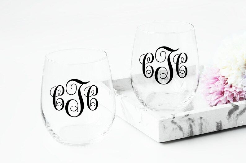 Personalized Glass Decals Vinyl Monogram Sticker Etsy