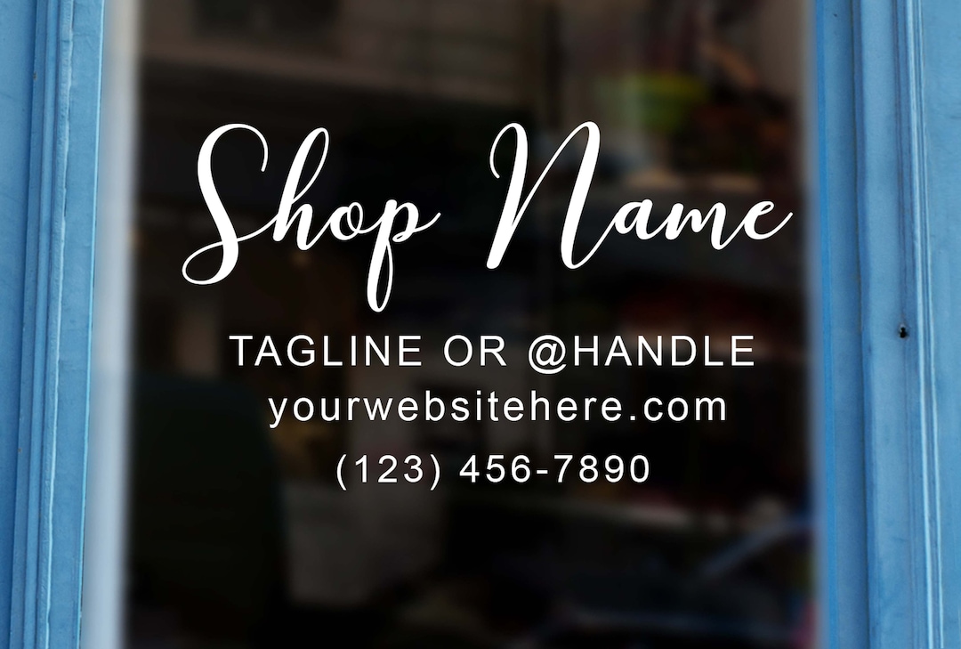 Store Window Decal Business Decal Store Decal Business Sign Etsy