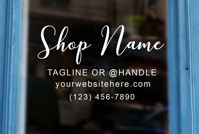 Store Window Decal Business Decal Store Decal Business Sign Etsy