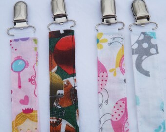 Pacifier Clips - set of 2 fabric clips, Baby Accessories, Baby Pacifier Clips, Pacifier Holders, Binkie Holder, Pacifier Clips, Baby Gift